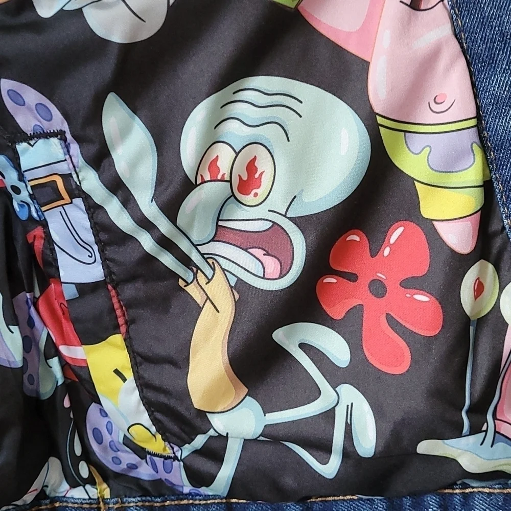 Members Only SpongeBob Reversible Denim Trucker Jacket